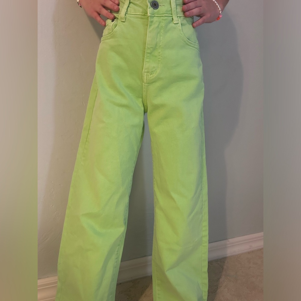 HABIT lime green jeans size adult XS